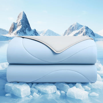 Cooling Comforter Twin, Cooling Blankets for Hot Sleepers and Night Sweats, Double Side Cool Soft Light Micro Gravity