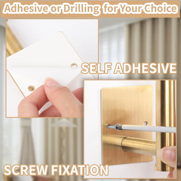 No Drill Curtain Holdbacks Adhesive Curtain Tiebacks, Gold - 4 Pack
