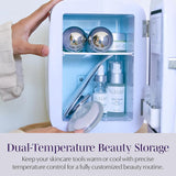 Esty Fridge for Skincare Products - Compact 4L Portable Mini Fridge with Quiet Dual Cooling and Warming for Beauty