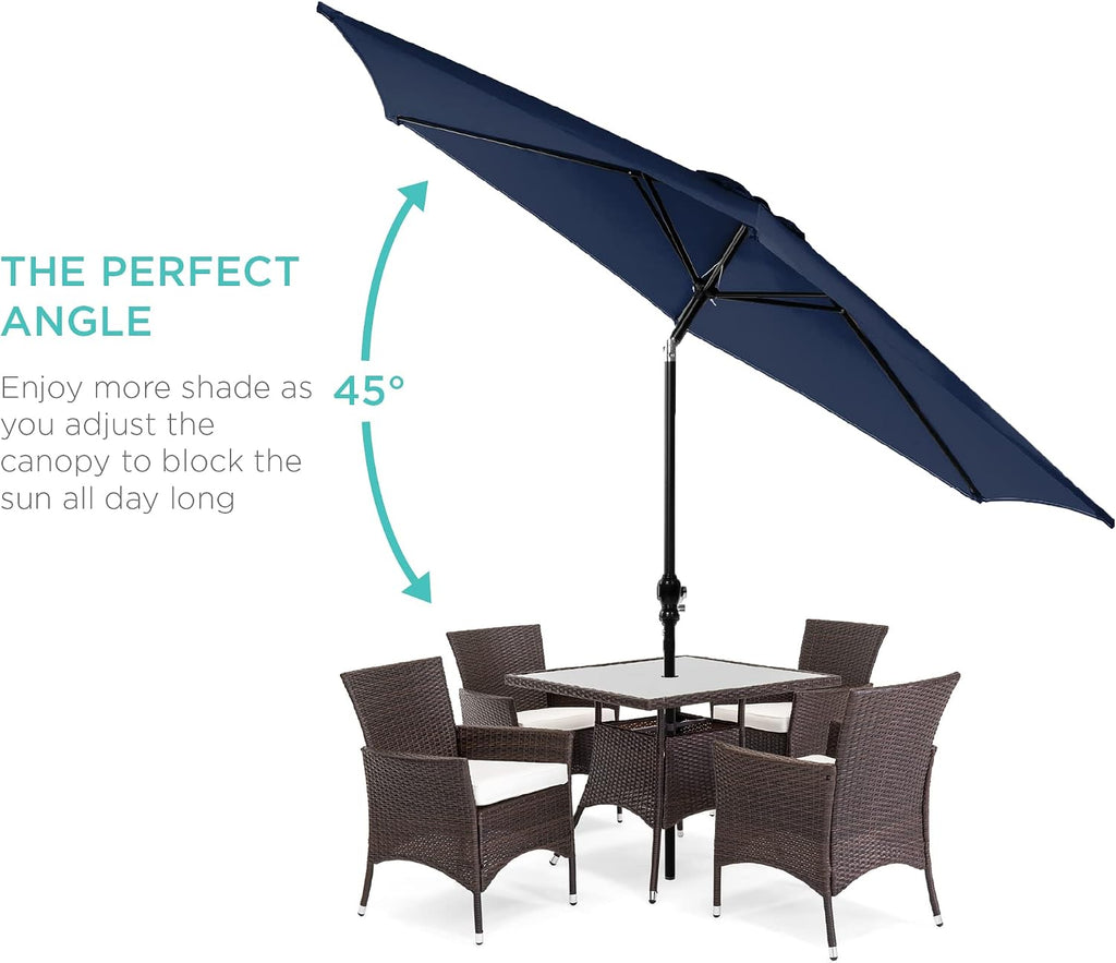 10ft Outdoor Patio Umbrella, Outdoor Table Umbrella, Yard Umbrella, Market Umbrella with 6 Sturdy Ribs, Push Button