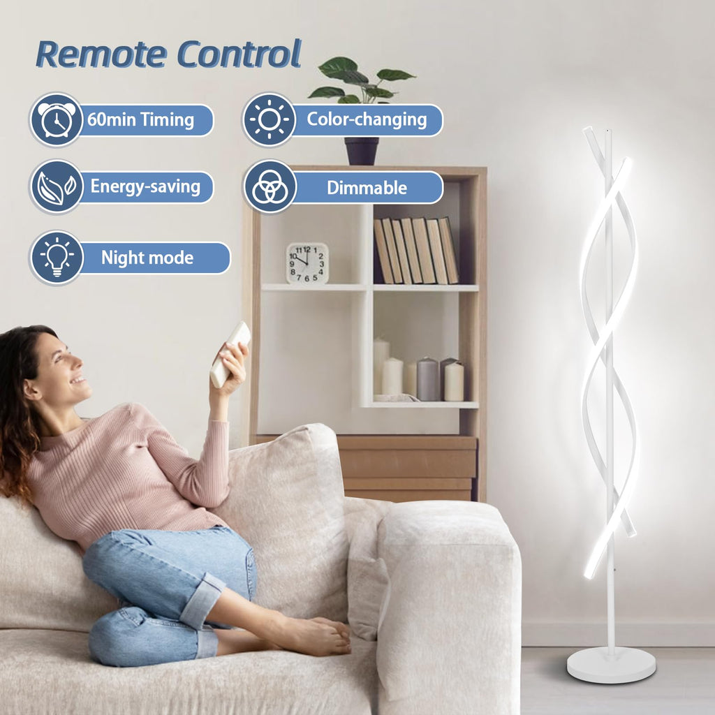 40W Modern Floor Lamp with Remote 60 inch Dimmable Floor Lamp Standing Lamp LED Floor Lamps Dining Rooms Home Offices