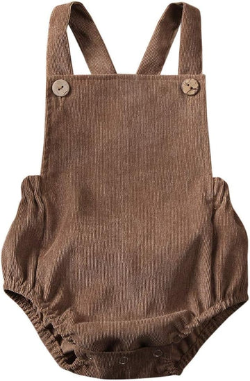 Baby Boy Girl Sleeveless Bubble Romper Corduroy Overall