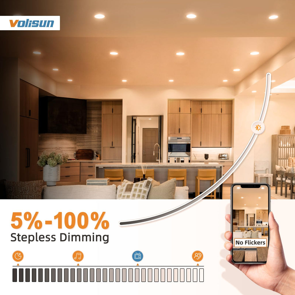 12 Pack 4 inch Recessed Lighting, 5CCT, 9.5W Eqv 80W
