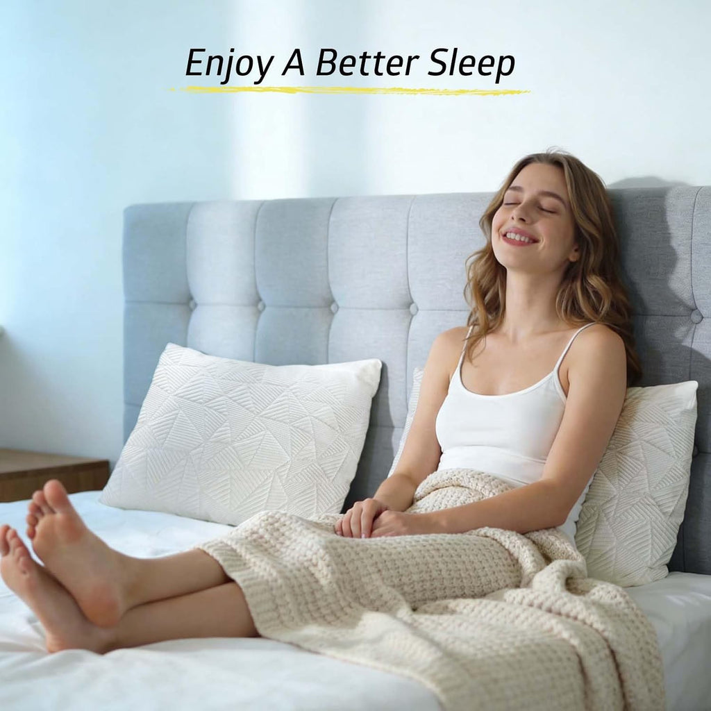 Cooling Pillows Queen Size Set of 2, Shredded Memory Foam Pillows Cool for Hot Sleepers, Adjustable Firm Soft Support