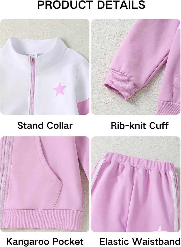 2 Piece Tracksuit Set Zip Up Jacket & Pants Sweatsuit Fall Winter Outfits