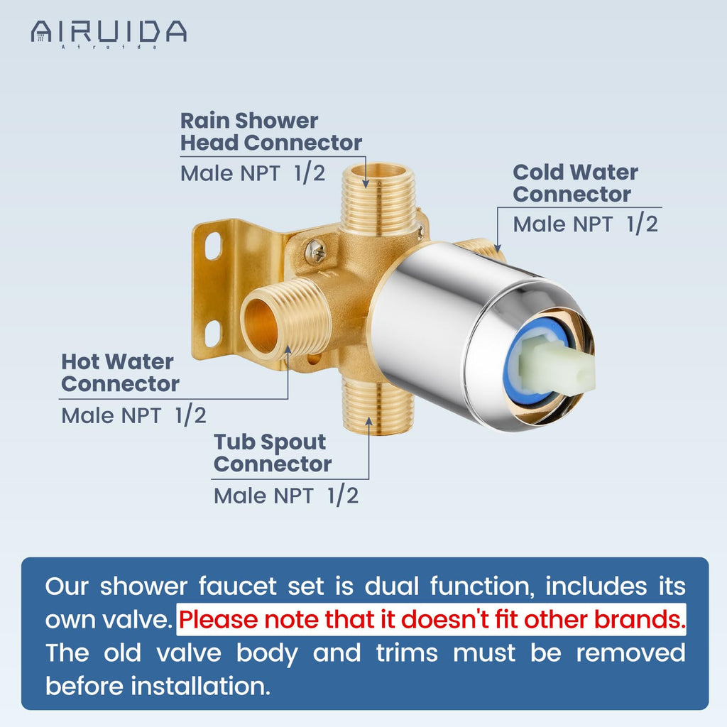 6 Inch Shower Faucet Set,Bathtub Faucet Kit,Chrome Polish