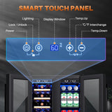 Wine and Beverage Refrigerator 24 Inch, Dual Zone Wine and Beverage Cooler with 