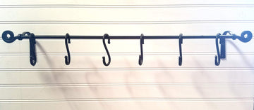 Wrought Iron Hanging Pot Rack with Hooks--Amish Made