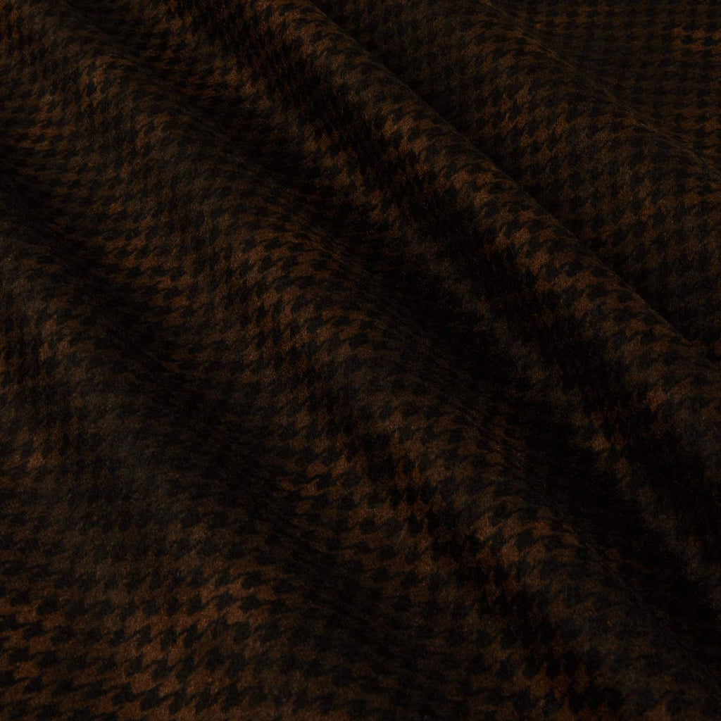 Woolies Flannel Houndstooth Black Brown Fabric by the Yard