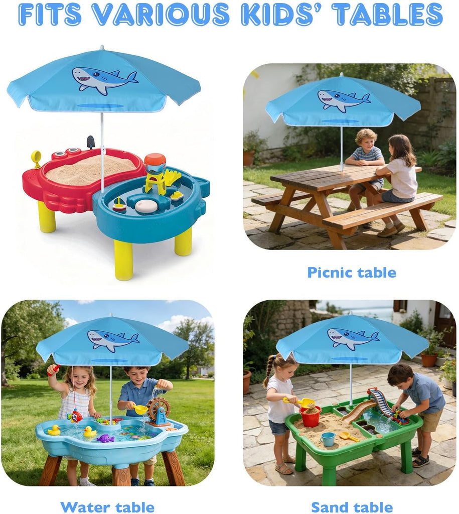 5ft Kids Beach Umbrella for Picnic, Water Table, Sand Box Sun Shade