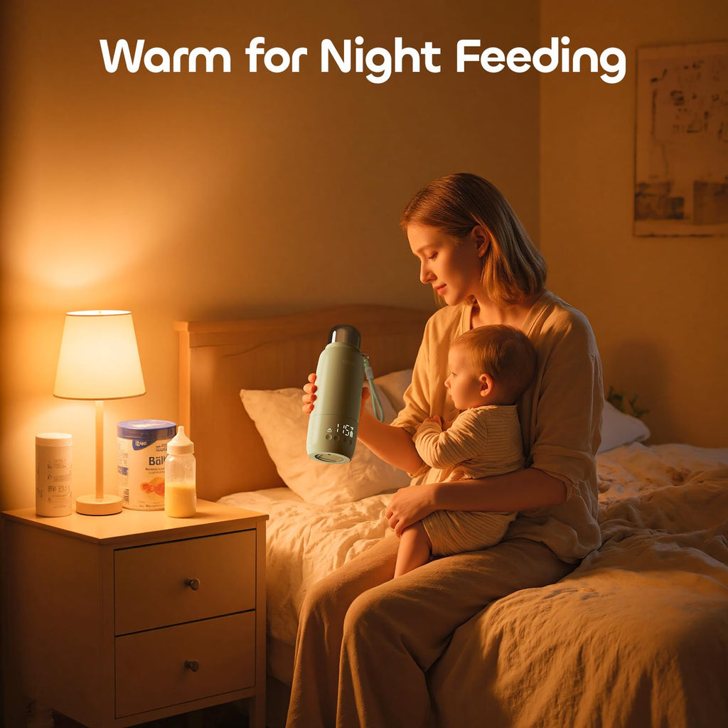 Portable Bottle Warmer for Travel - 3Min Fast Heating of Breast Milk and Formula, 36W Fast Charge, 17 Ounces Large