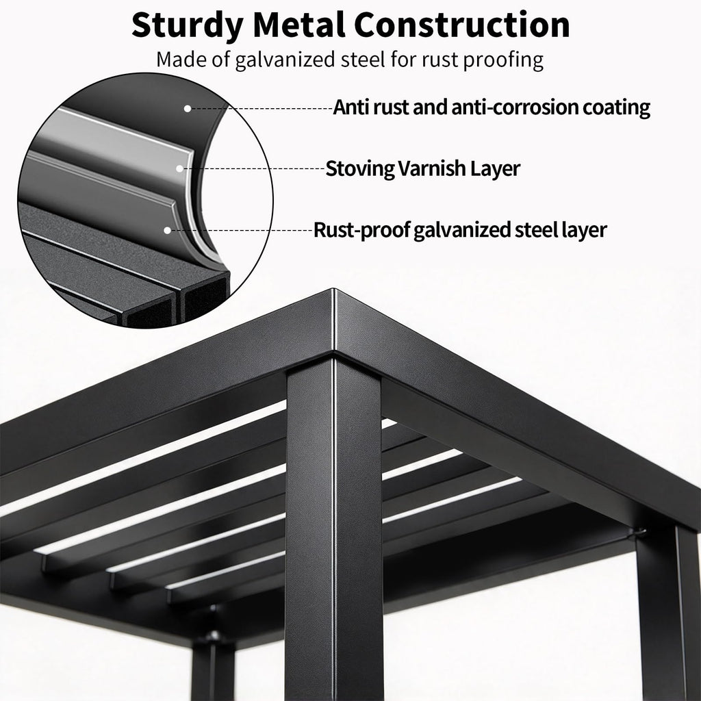 Plant Stand Indoor Outdoor, 2 Pcs Heavy Duty Plant Stands Metal Pedestal Stand for Indoor Outdoor, Wrought Iron
