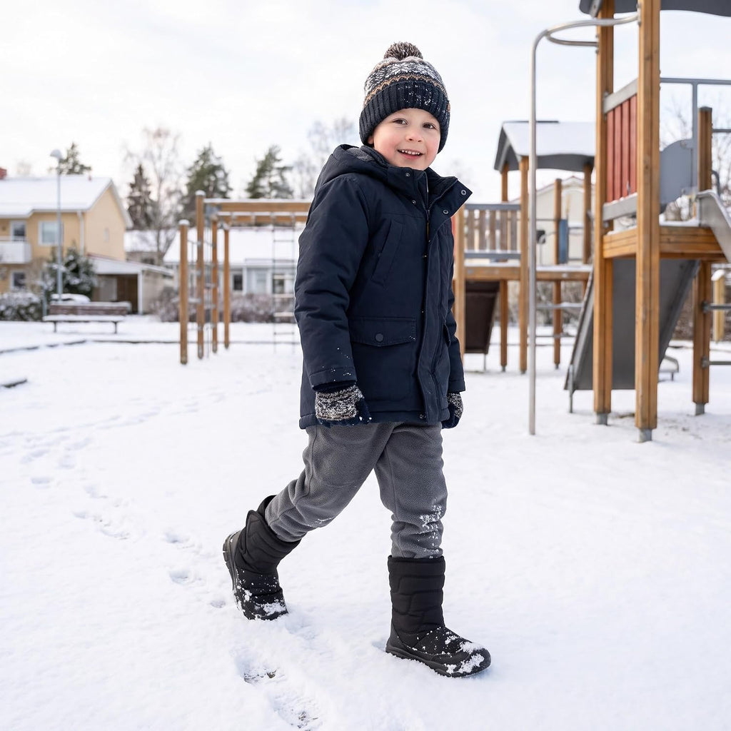 Toddler Boots Boys Girls Plush Lined Snow Boots Cozy Winter Shoes