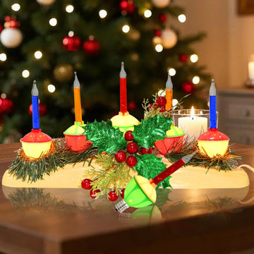 5 Lights Christmas Bubble Lights Centerpiece, Vintage Bubble Christmas Lights Bubbling Electric Christmas Window
