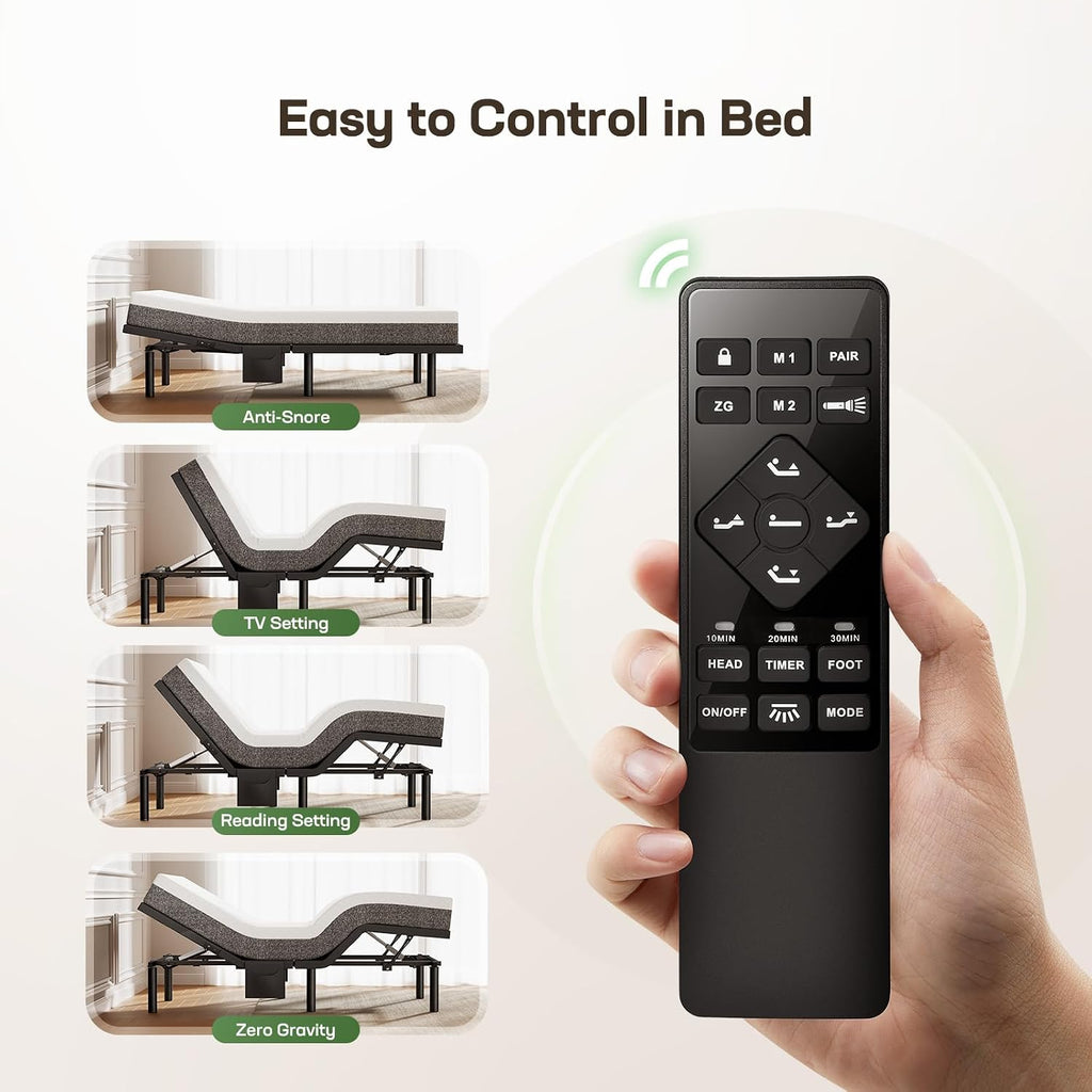 Adjustable Bed Frame Full,Electric Bed with Massage and Remote