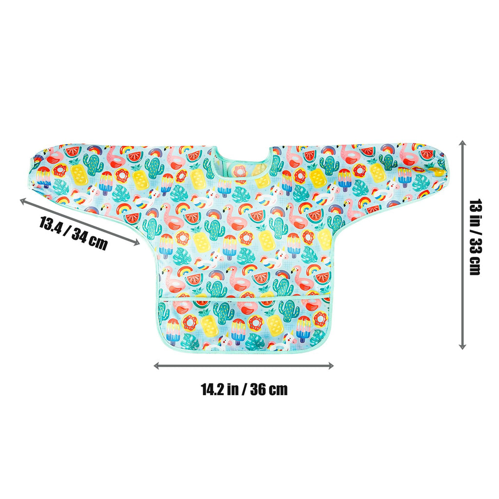 5 Pack Baby Long Sleeve Bibs| Waterproof Full Sleeve Bib for Baby Infant Toddler 6-36 Months (Pink)