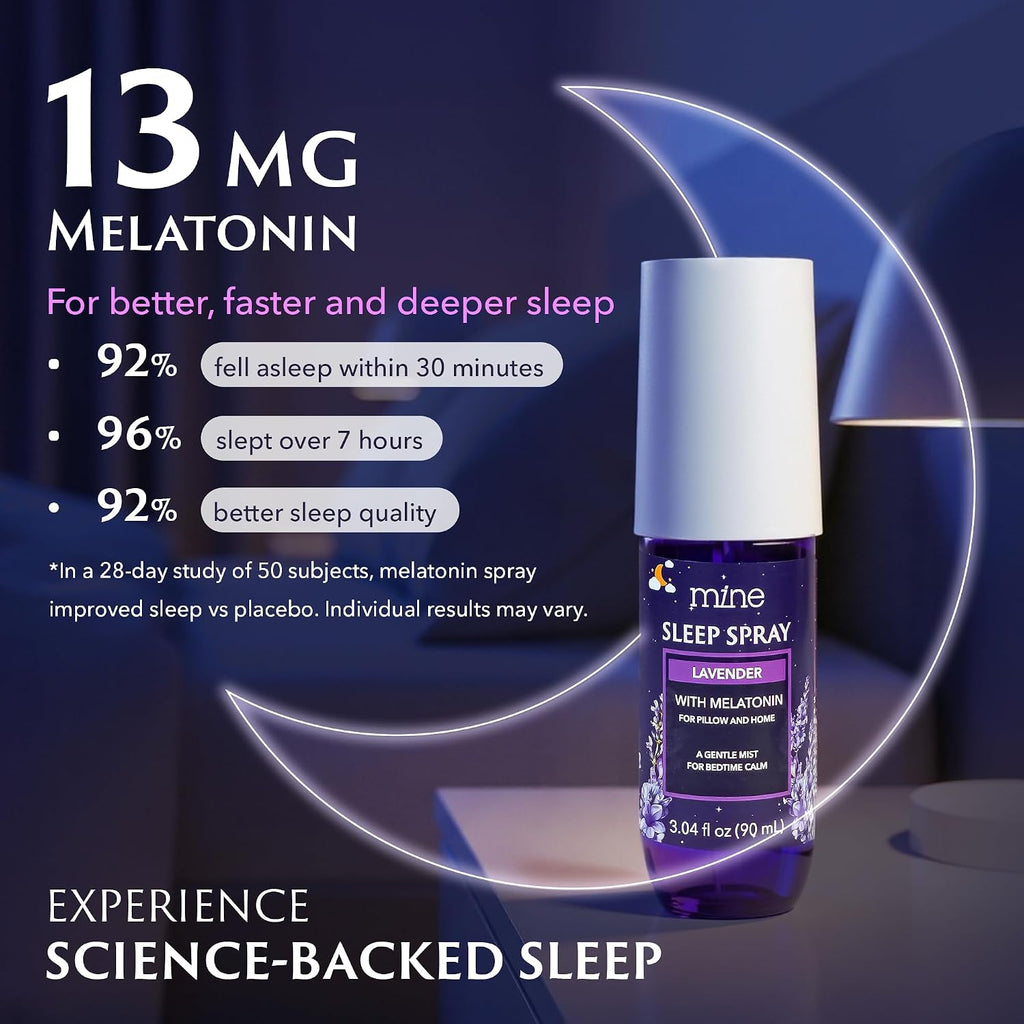 Lavender Sleep Spray with Melatonin - Natural Pillow Mist for Deep Sleep - Calming Lavender Linen Bed Spray - Set of 304