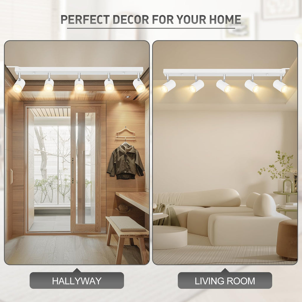 LED Plug-in Track Light Kit, Matte White, 5-Light
