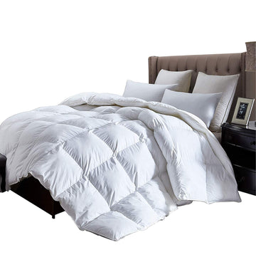 Luxurious California King Size Lightweight Goose Down Comforter Duvet Insert All Season, 1200 Thread Count 100%