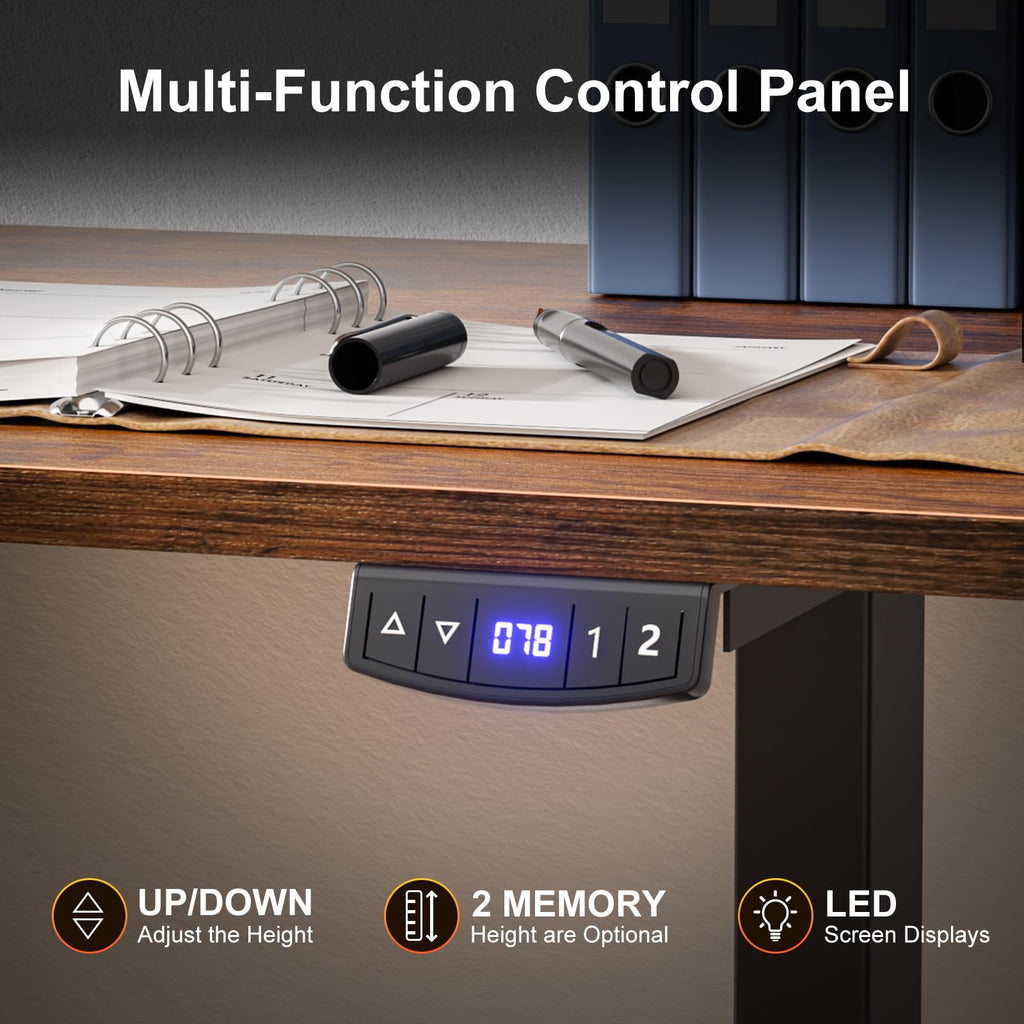 63" L Shaped Standing Desk Height Adjustable Memory Presets