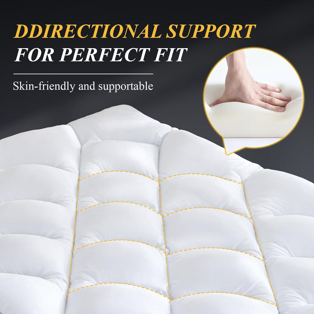 3 Inch Full Mattress Topper, Ultra Thick and Fluffy Supportive Memory Foam Mattress Topper for Body Pain, Mattress