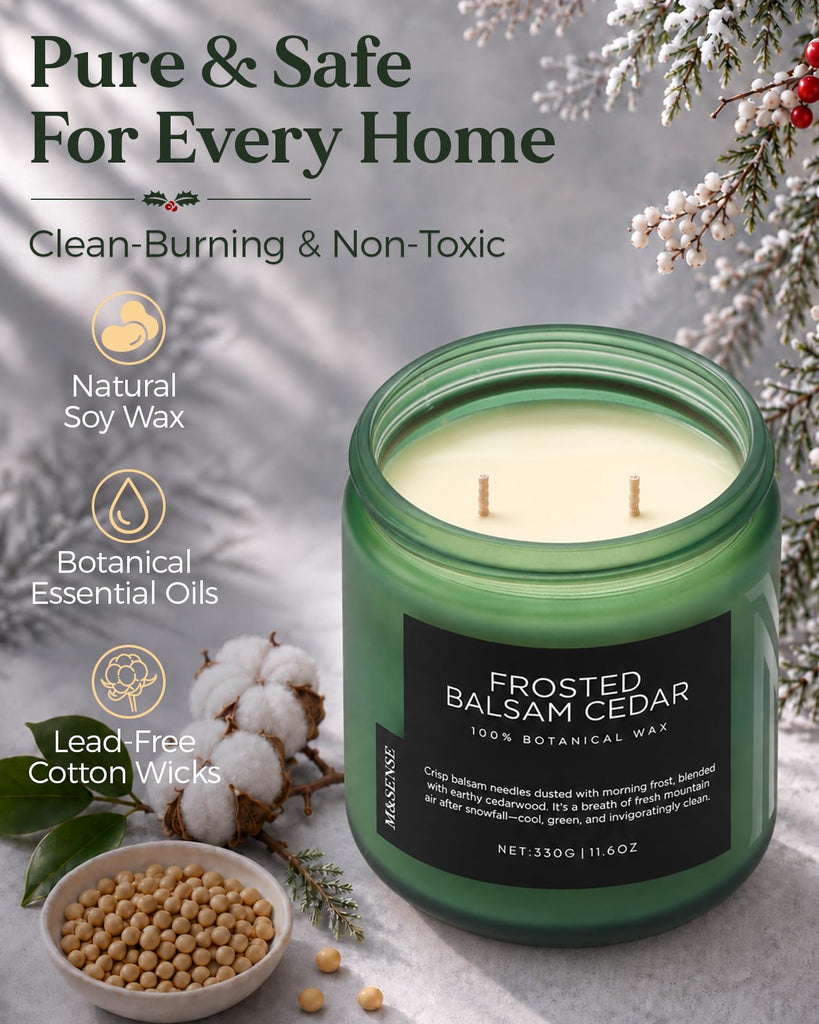 Frosted Balsam Cedar Scented Candle Christmas Tree Aroma 11.6oz 70h