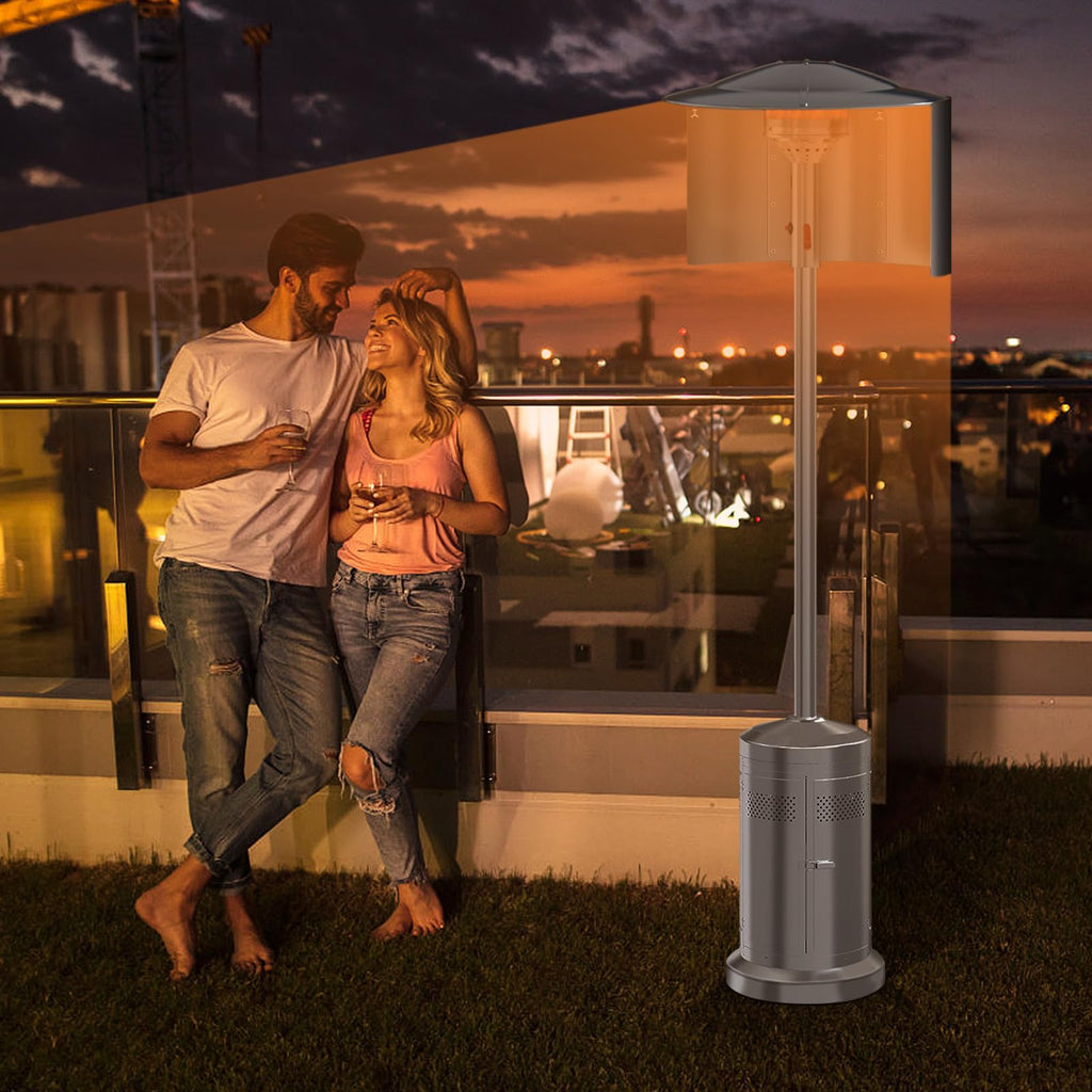 Patio Heater Reflector Shield 33"x15", 0.6mm Thick Aluminum, Wind-Resistant