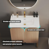 30" Freestanding Bathroom Vanity with Overflow Sink One Piece Basin