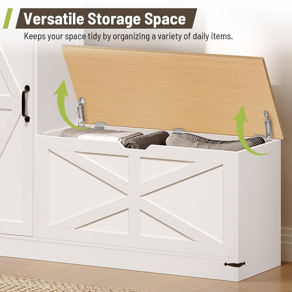 Shoe Cabinet with Bench, L-Shaped Shoe Bench, Storage Bench, Farmhouse Shoe Storage Cabinet with Adjustable Shelves