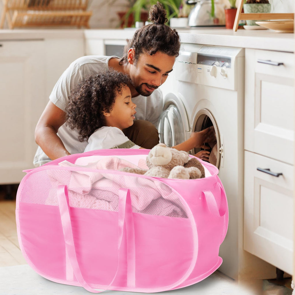 Collapsible Laundry Baskets, Tear Proof Pop Up Laundry Hamper with Dual Handles, Large Foldable Laundry Basket