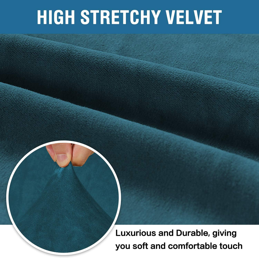 Stretch Velvet Sofa Covers for 3 Cushion Couch Covers Sofa Slipcovers Furniture Protector Soft with Non Slip Elastic