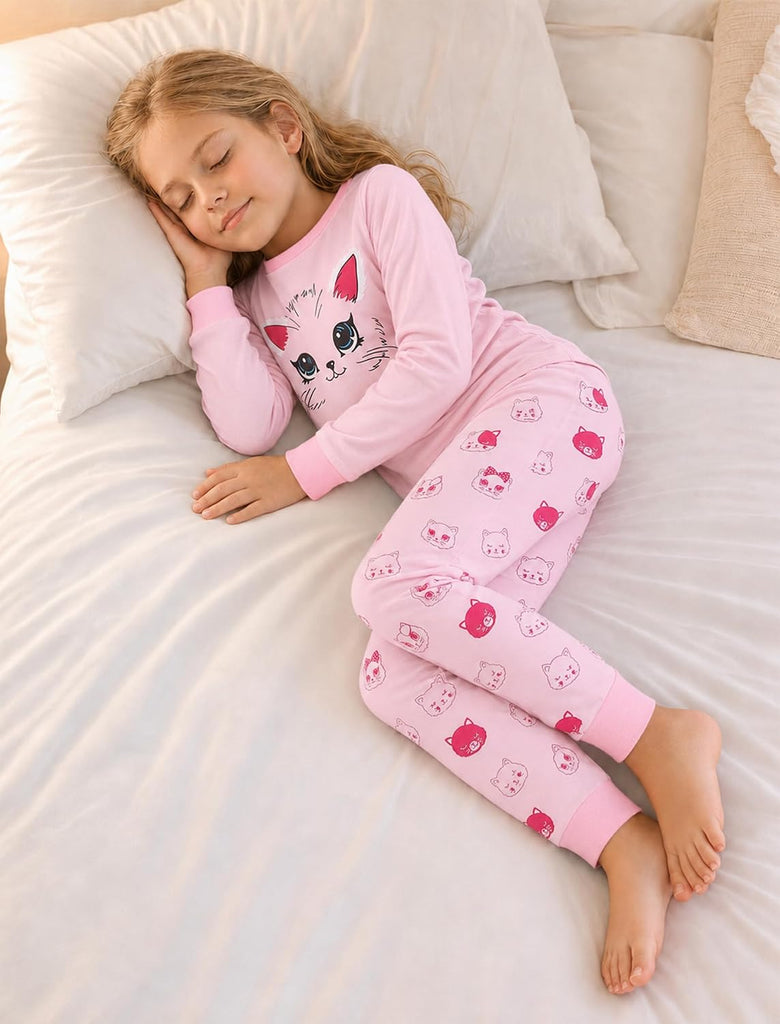Girls Pajamas 2 Piece Snug Long Sleeve Pjs Sets