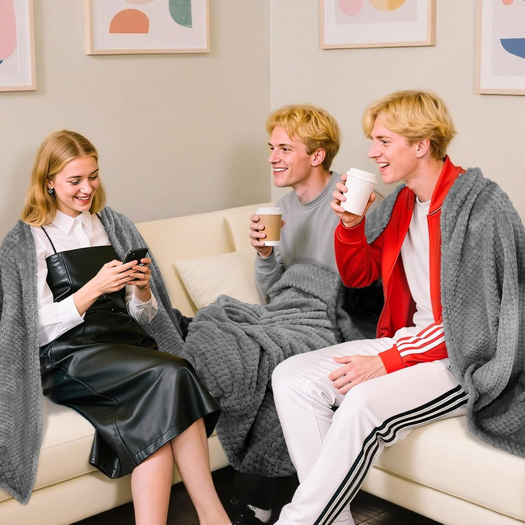 12 Pack Fleece Throw Blankets 50x60 in - Oeko-Tex Certified 100%, 270 GSM Ultra Soft Plush Flannel for Bed, Couch and