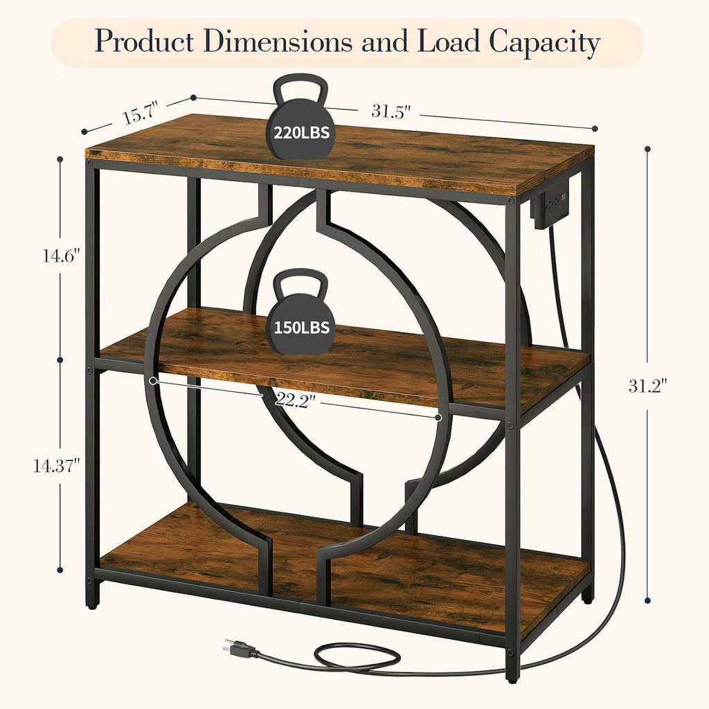 20-29 Gallon Aquarium Stand with Power Outlet, 3 Tier Heavy Duty Metal Fish Tank Stand with Storage Shelf, Fish Tank
