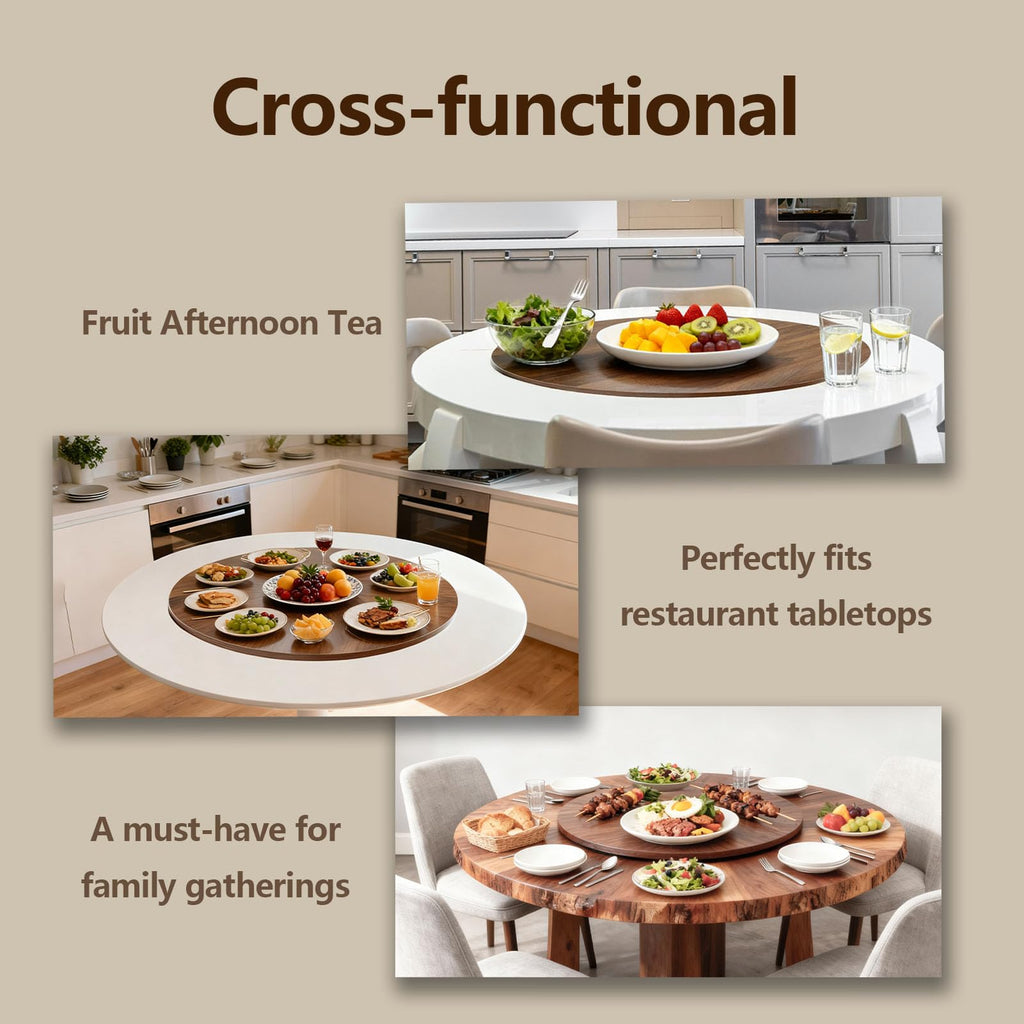 24" Large Lazy Susan, Turntable Serving Tray for Tabletop
