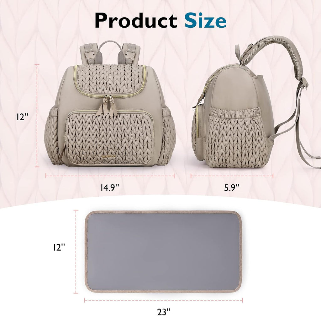 Diaper Bag Backpack, Stylish Mini Baby Bag with Changing Pad