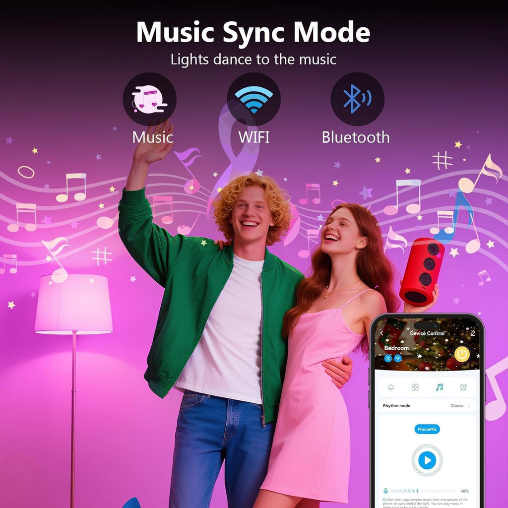 Smart Light Bulbs, RGBCW Color Changing Smart Bulb Compatible with Alexa & Google Home,Preset Scene, Music Sync, A19