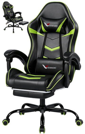 Ergonomic Gaming Chair For Adults, Video Game Chair with Footrest