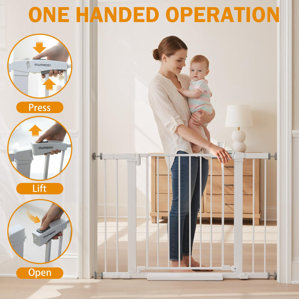 29.7-43" Baby Gate for Stairs & Doorways, Pressure Mounted Dog Gate