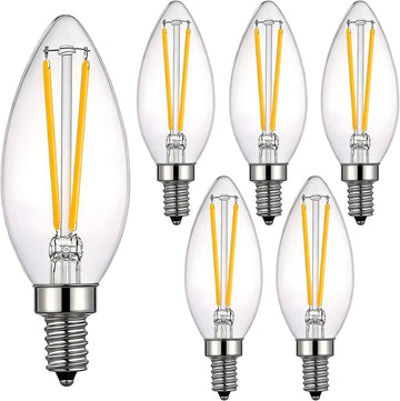 E12 Dimmable LED Candle Bulb 4W 2700K Warm White 6-Pack