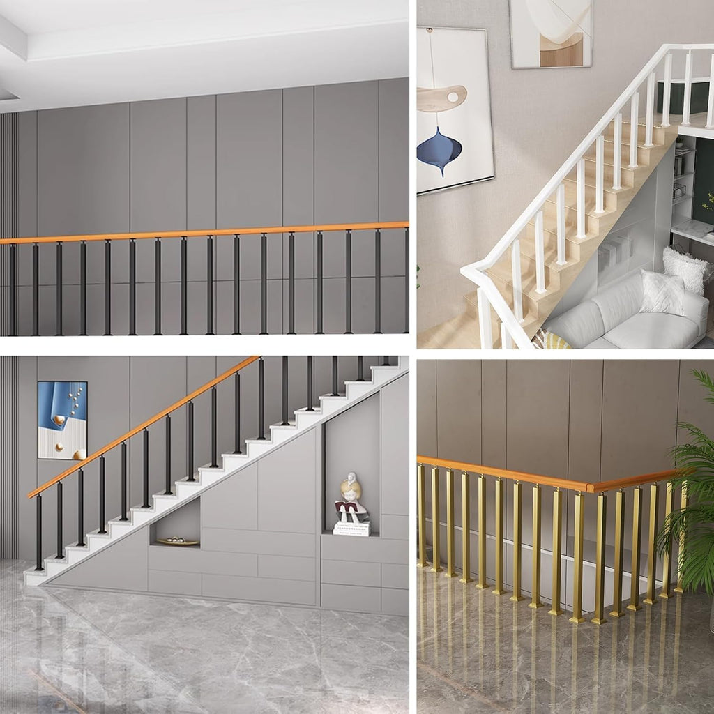 34/36/38/40/42in Stair Railing Posts, Indoor Outdoor 270°Adjustable Metal Baluster Post, Staircase Balusters with