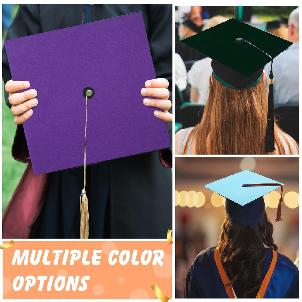Mixed 12 Sheets Graduation Cap Fabric Topper Decoration, 10 x 10 Inch Velvet Grad Cap Cover Blank Decorative Velvet
