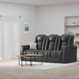 Anthem Home Theater Seating - Italian Leather - Power Recline Sofa - Fold-Down Table - Powered Headrests - Arm Storage