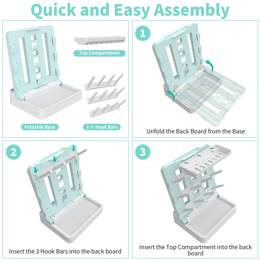 Baby Bottle Drying Rack, Vertical Standing Bottle Dryer Rack Holder-Space Saving Baby Bottle Drying Rack for