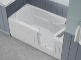 Walk In Tub 60'' x 30'' White Acrylic with Chrome Accents Right Drain, Low Threshold, Slip-Resistant Floor, Easy