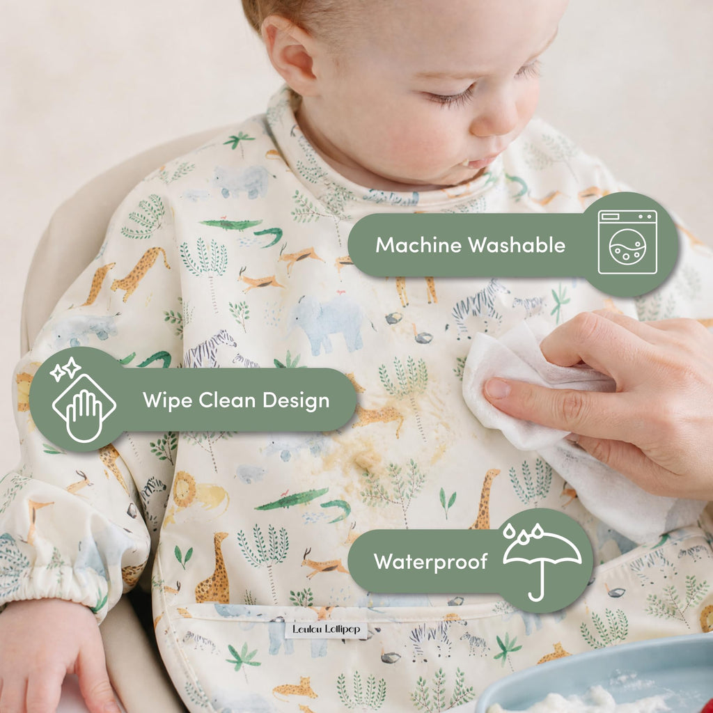 Long Sleeve Waterproof Baby Bibs for Boys & Girls