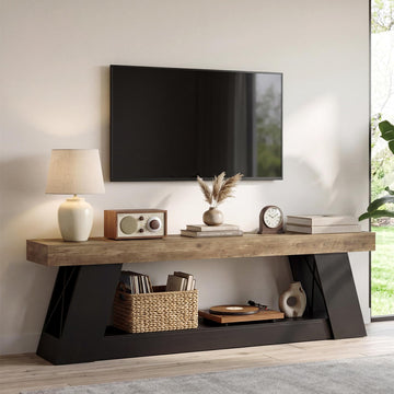TV Stand for TVs up to 80 Inches, Entertainment Center with Open Storage