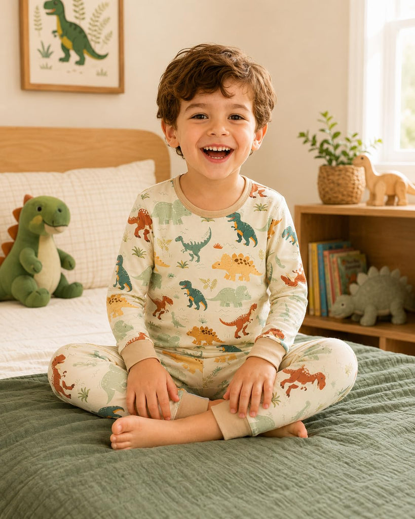 Toddler Kids Bamboo Viscose Pajamas Set, Long Sleeve 2 Piece