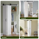 Bifold Barn Door 64'' x 84'',Bi-Fold Sliding Closet Doors with Hardware Kit Included,72'' Track Kit 