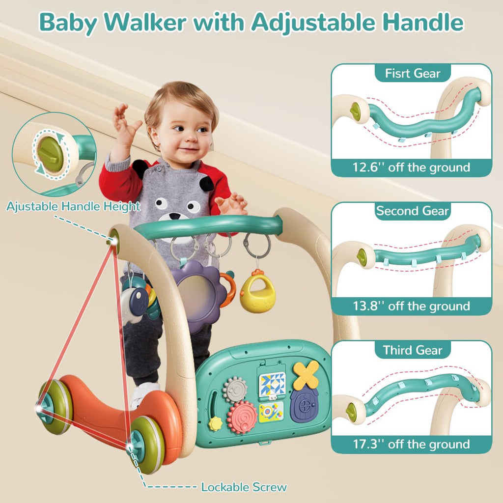 3 in 1 Baby Play Mat Gym, Kick and Play Piano Gym with Music Light, Activity Tummy Time Play mat with 5 Learning